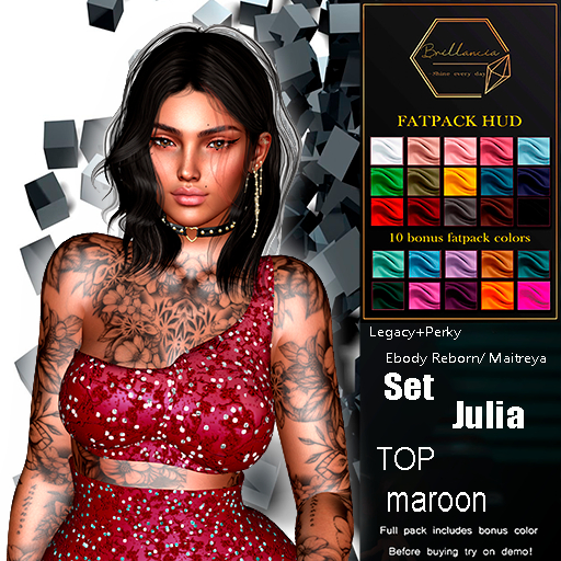 *BRILLANCIA* - Set Julia  top maroon