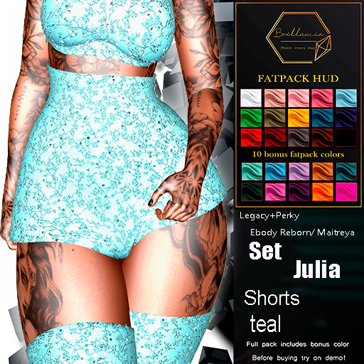 *BRILLANCIA* - Set Julia  shotrs teal