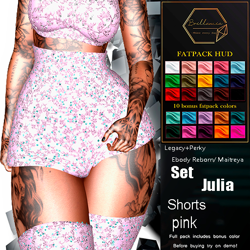 *BRILLANCIA* - Set Julia  shotrs pink