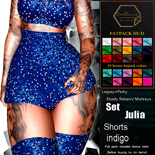 *BRILLANCIA* - Set Julia  shotrs indigo