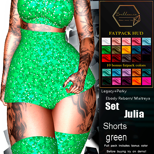 *BRILLANCIA* - Set Julia  shotrs green