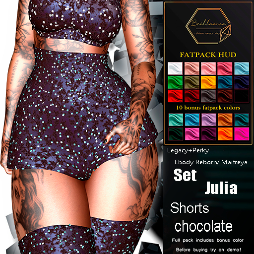 *BRILLANCIA* - Set Julia  shotrs chocolate