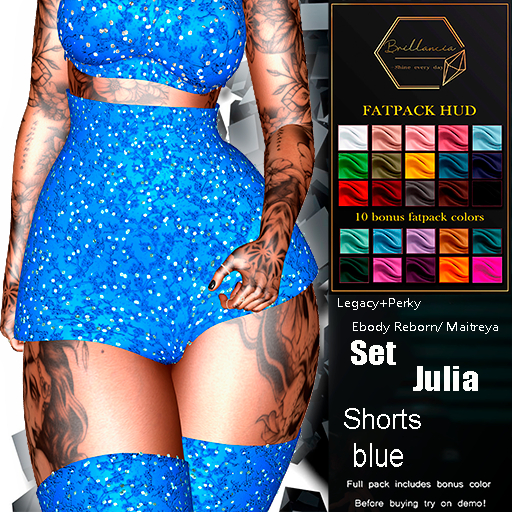 *BRILLANCIA* - Set Julia  shotrs blue