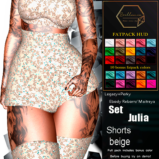 *BRILLANCIA* - Set Julia  shotrs beige