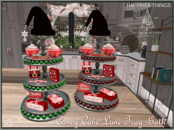 Candy Cane Lane  Tray- Goth
