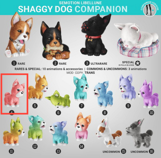 SEmotion Libellune Shaggy Dog Companion COMMON 04