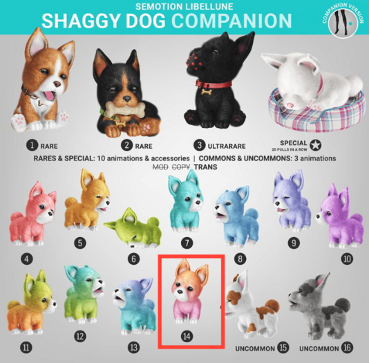SEmotion Libellune Shaggy Dog Companion COMMON 14