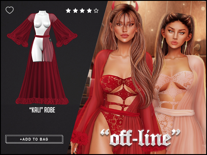 "Off-Line" x "Kali" Robe / Cherry
