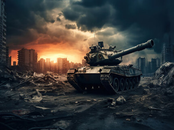 in a war zone