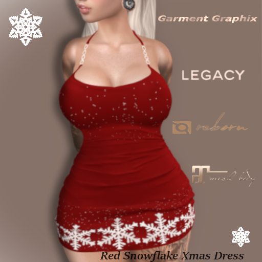 **GG - Red SnowFlake Xmas Dress 