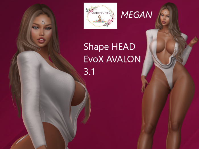 MEGAN SHAPE/ HEAD / lel EvoX AVALON 3.1  (Maitreya.,legacy,Reborn,Erika ,,Belleza Gen.X Curvy.Kupra)
