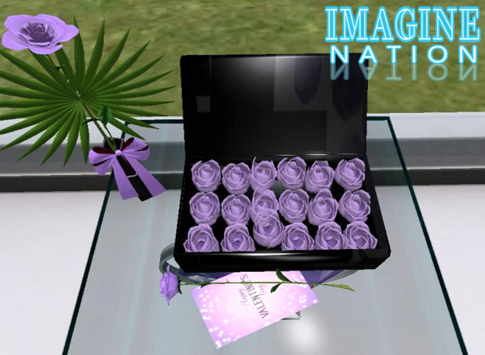 Valentines - Box of Roses - Purple