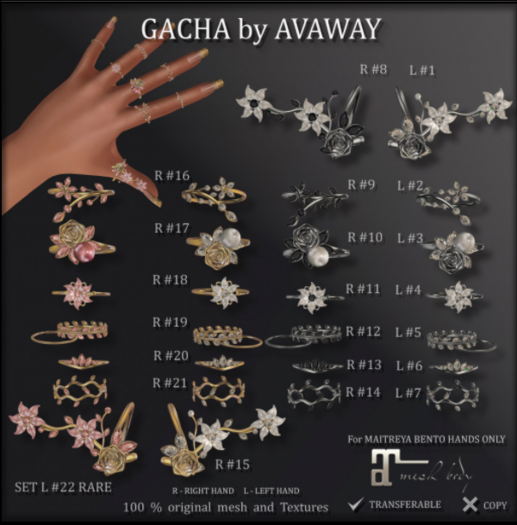 *AvaWay* GOLD White_SUMMER Ring (R) #19