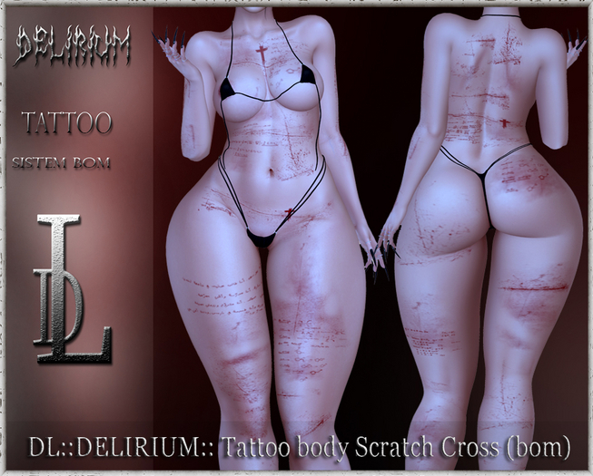 DL::DELIRIUM:: Tattoo body Scratch Cross (bom)