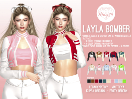 Second Life Marketplace - [PROMO -50%] May24 - Layla Bomber Jacket ...