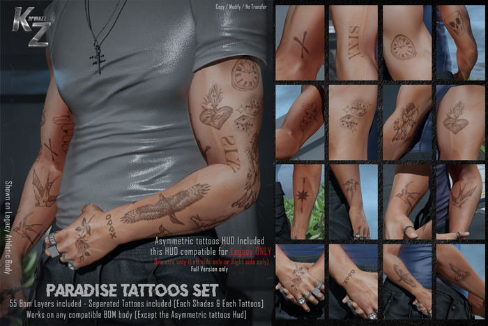 KARMAZZ Paradise Tattoos Set - 3 Shades - BOM