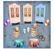 01. BananaN - Lea furniture set - cabinet pink RARE
