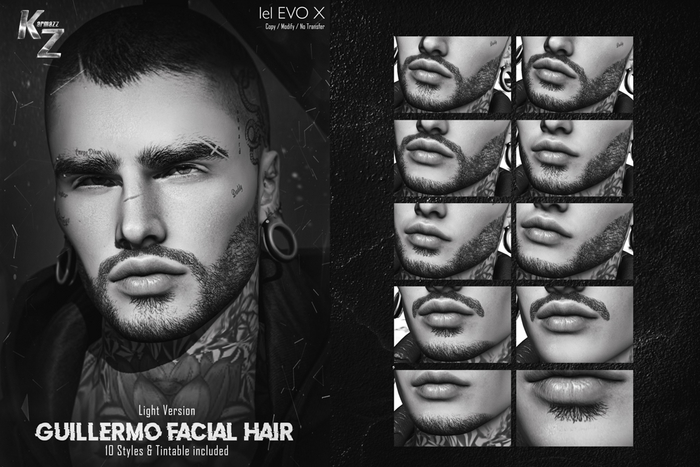 #DEMO Karmazz Guillermo Facial Hair Light version - EVOX