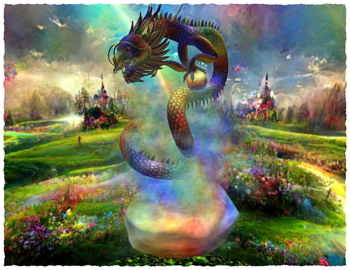 "Dreams" - Mystical Chinese Dragon (large statue)