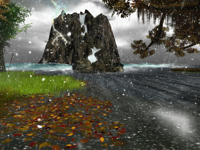 STORM-RAIN SCENE w/Sound Amiated PROMO PRICE