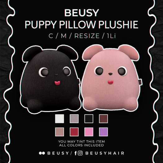 Beusy: Puppy Pillow Plushie / Fatpack