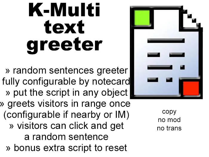 K-multi Text Greeter