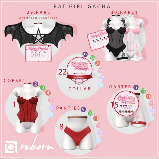 30. Kokoro Peachu - Bat Girl Corset Set RARE