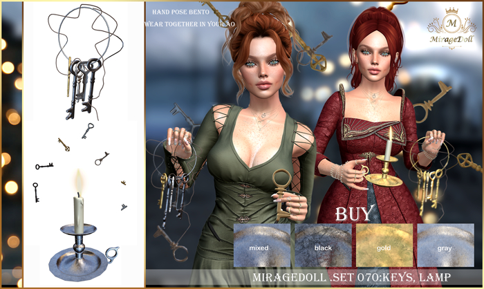MirageDoll .Set 070:Keys, lamp(gray)