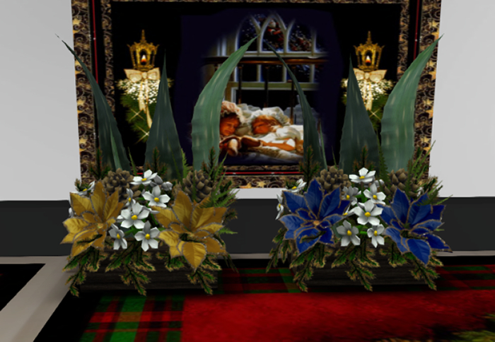 16 blue christmas flower centerpiece