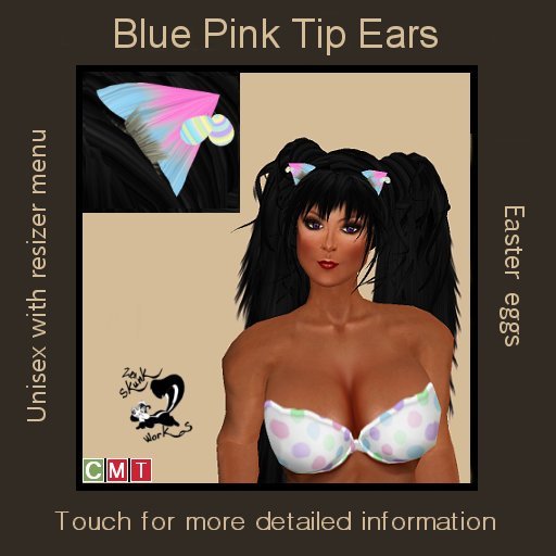Easter Ears - Blue Pink Tip