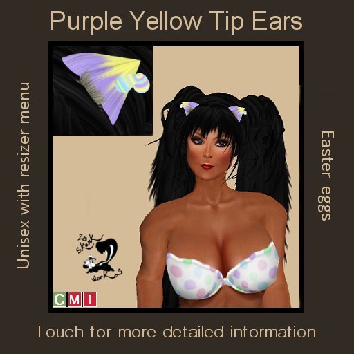 Easter Ears - Purple Yellow Tip