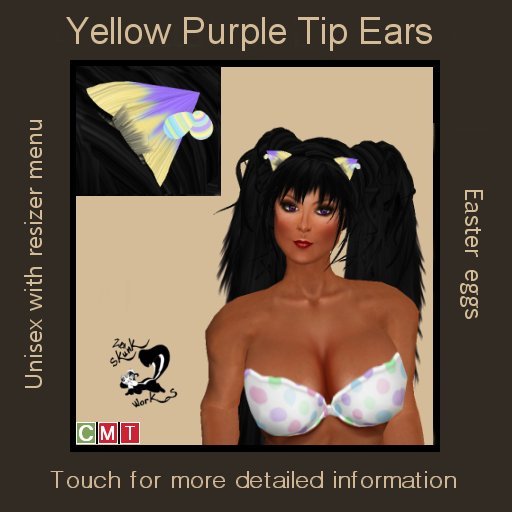 Easter Ears - Yellow Purple Tip