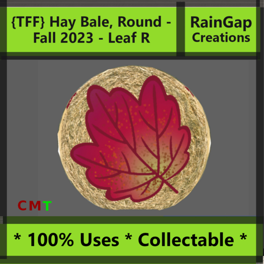 {TFF} Hay Bale, Round - Fall 2023 - Leaf R ACTUAL ITEM
