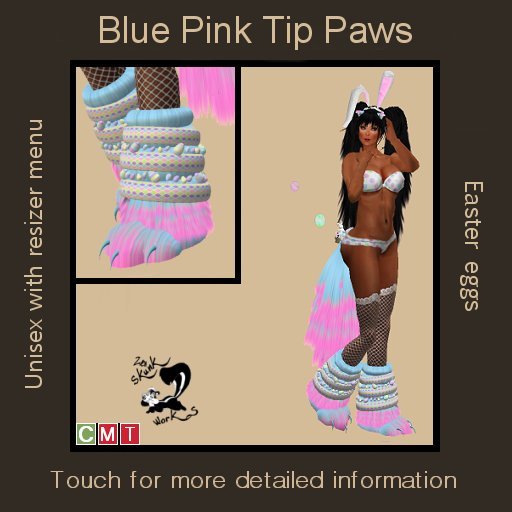 Easter Paws - Blue Pink Tip