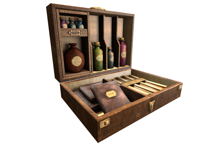 03. Myrrine. Old world apocatery suitcase RARE