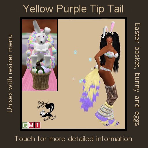 Easter Tail - Yellow Purple Tip