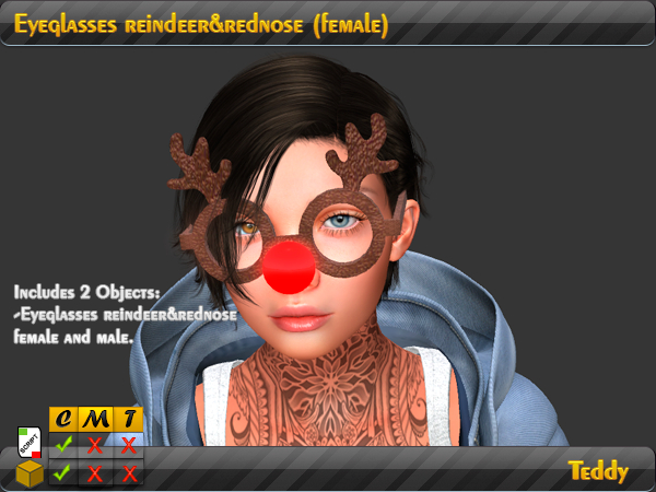 Eyeglasses reindeer&rednose