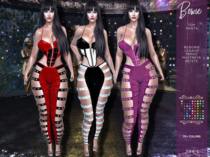 Fatpack,Bowie Set,Lace up leggings and corset top, 70 + colors, Plus SPecial FX Hud