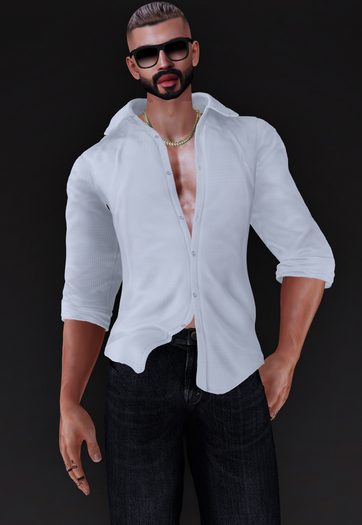 -ET- Mesh Gentlemen button open mens shirt UNPACKER