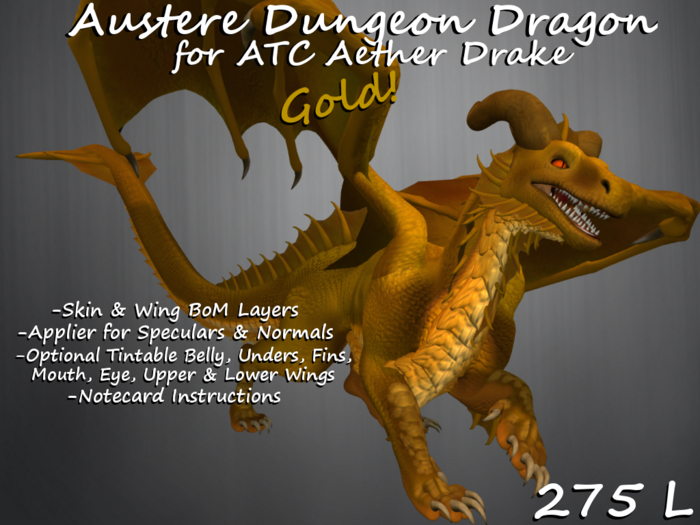 Austere Dungeon Dragon GOLD for ATC AetherDrake