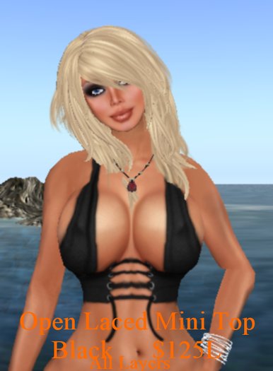 Open Laced Mini Top - Black