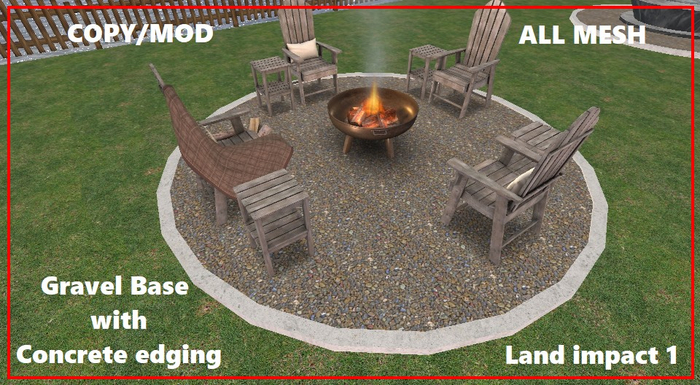 Gravel base with concrete edging Mesh 1Li GARDEN