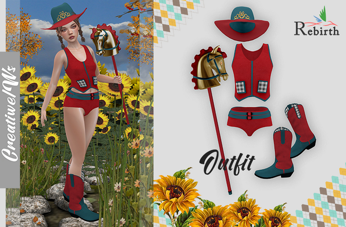 C\W Outfit Cowboy Red Blue Rebirth