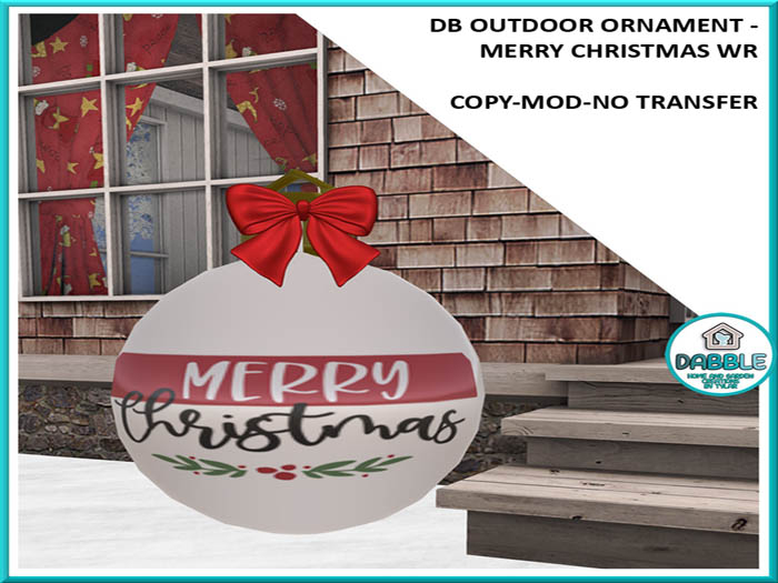 DB OUTDOOR ORNAMENT - MERRY CHRISTMAS WR  add me