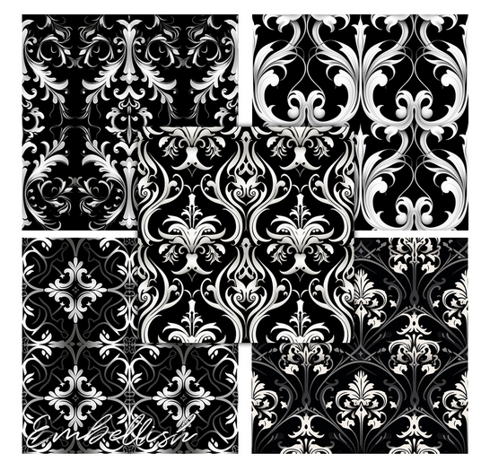 Embelling Gothic Black White Seamless