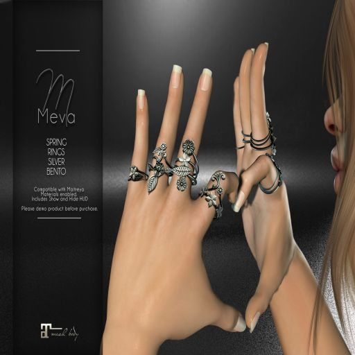 Meva Spring Rings Silver (Lara) Box [Wear Me]