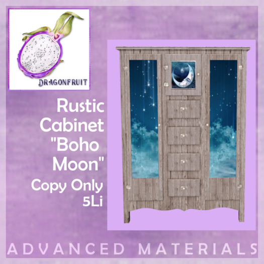 DRAGONFRUIT -  Rustic Cabinet  Boho Moon