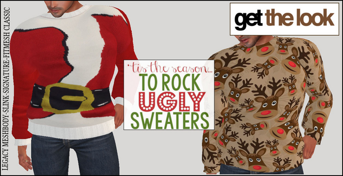 MENS UGLY SWEATER SHIRT JUMPER FOR SIGNATURE GIANNI SLINK FREE LEGACY CLASSIC FITMESH FIT MESH