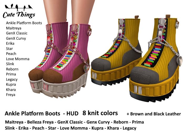 [CT] Ankle Platform Knit  Boots   + HUD  DEMO