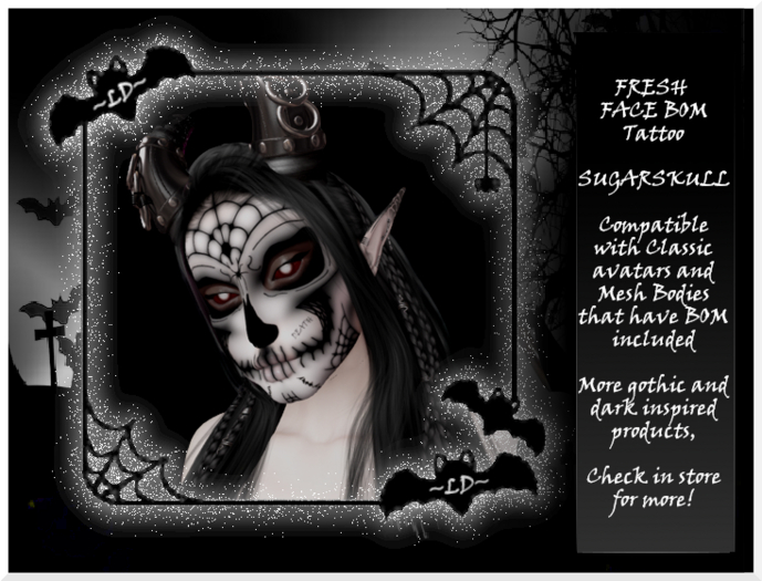 ~LD~ Skully Face Tattoo BOM